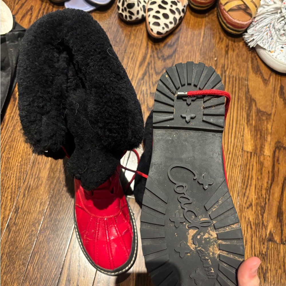 Coach Women's Red Combat Boots